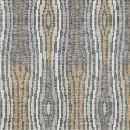 Gray And Ivory Abstract Washable Indoor Outdoor Area Rug Photo 4