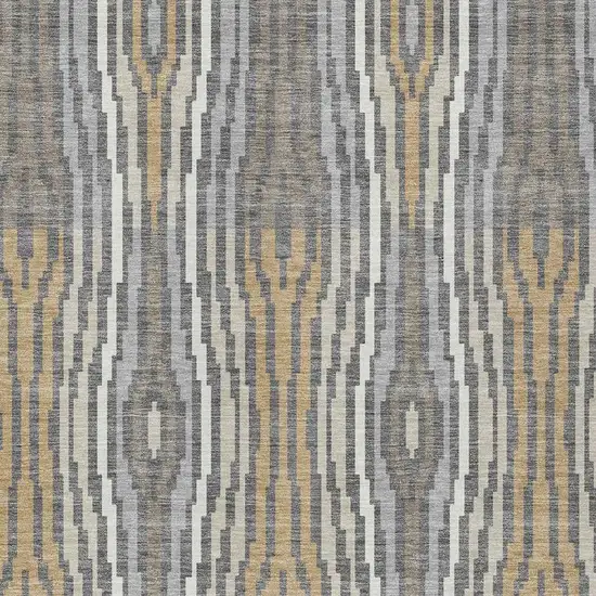 Gray And Ivory Abstract Washable Indoor Outdoor Area Rug Photo 3