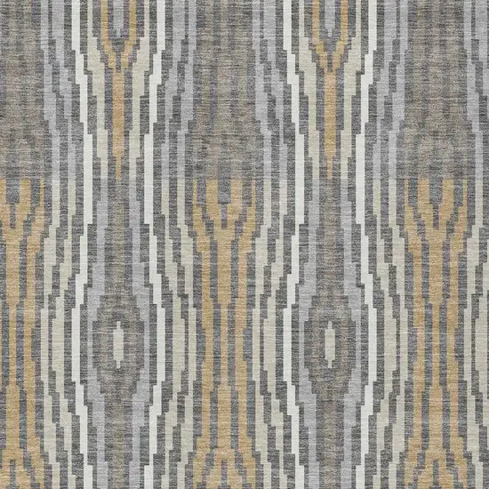 Gray And Ivory Abstract Washable Indoor Outdoor Area Rug Photo 3