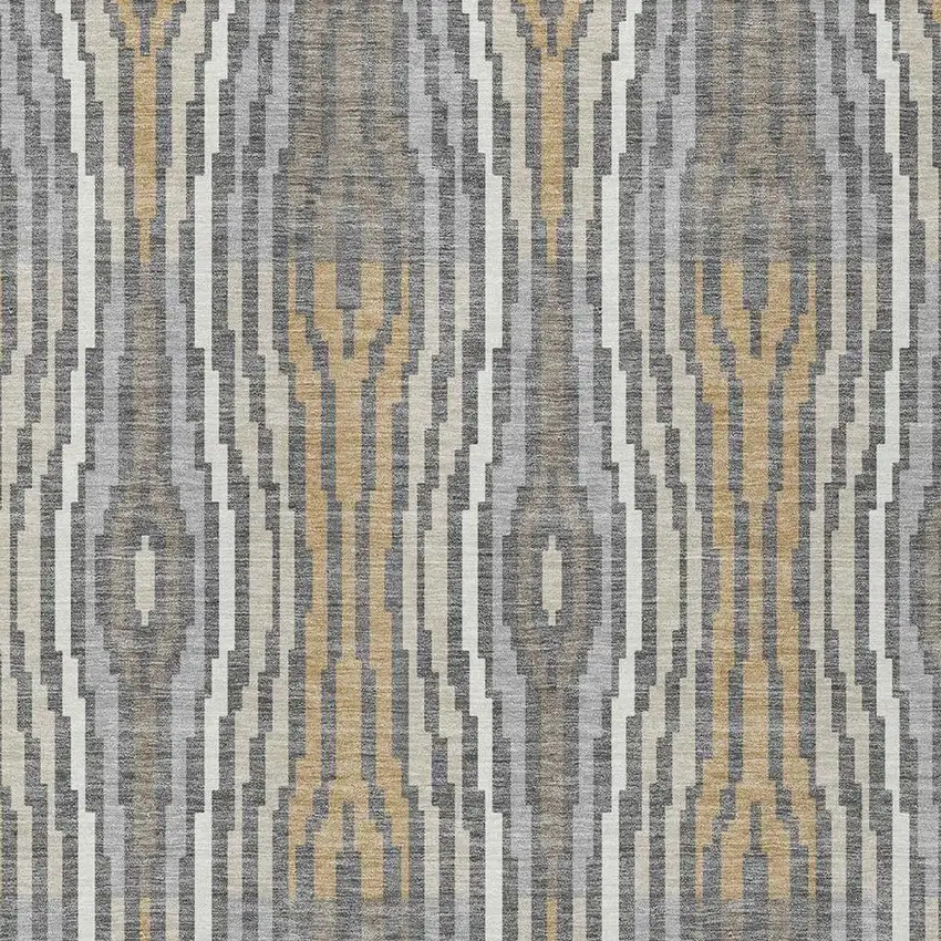 Gray And Ivory Abstract Washable Indoor Outdoor Area Rug Photo 4