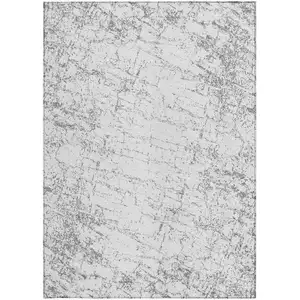 Photo of Gray And Ivory Abstract Washable Indoor Outdoor Area Rug
