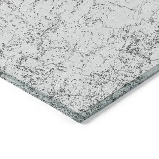 Gray And Ivory Abstract Washable Indoor Outdoor Area Rug Photo 4