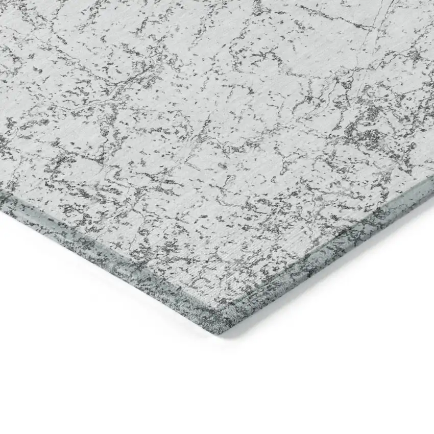 Gray And Ivory Abstract Washable Indoor Outdoor Area Rug Photo 4
