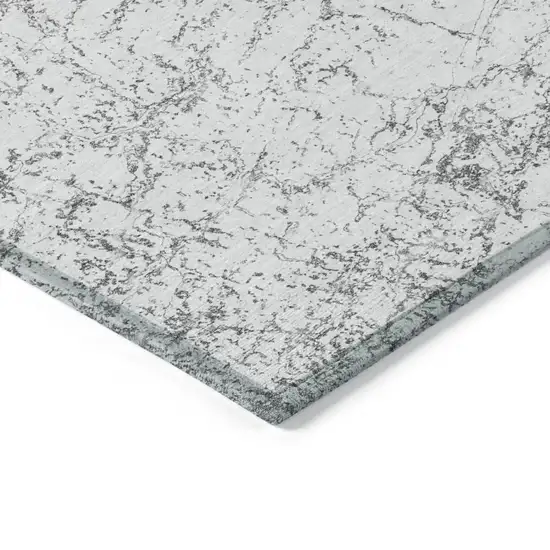 Gray And Ivory Abstract Washable Indoor Outdoor Area Rug Photo 4