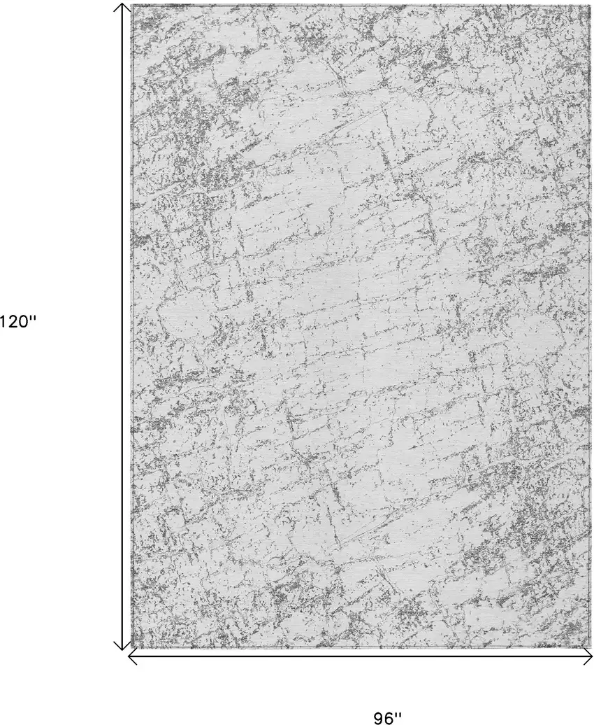Gray And Ivory Abstract Washable Indoor Outdoor Area Rug Photo 3