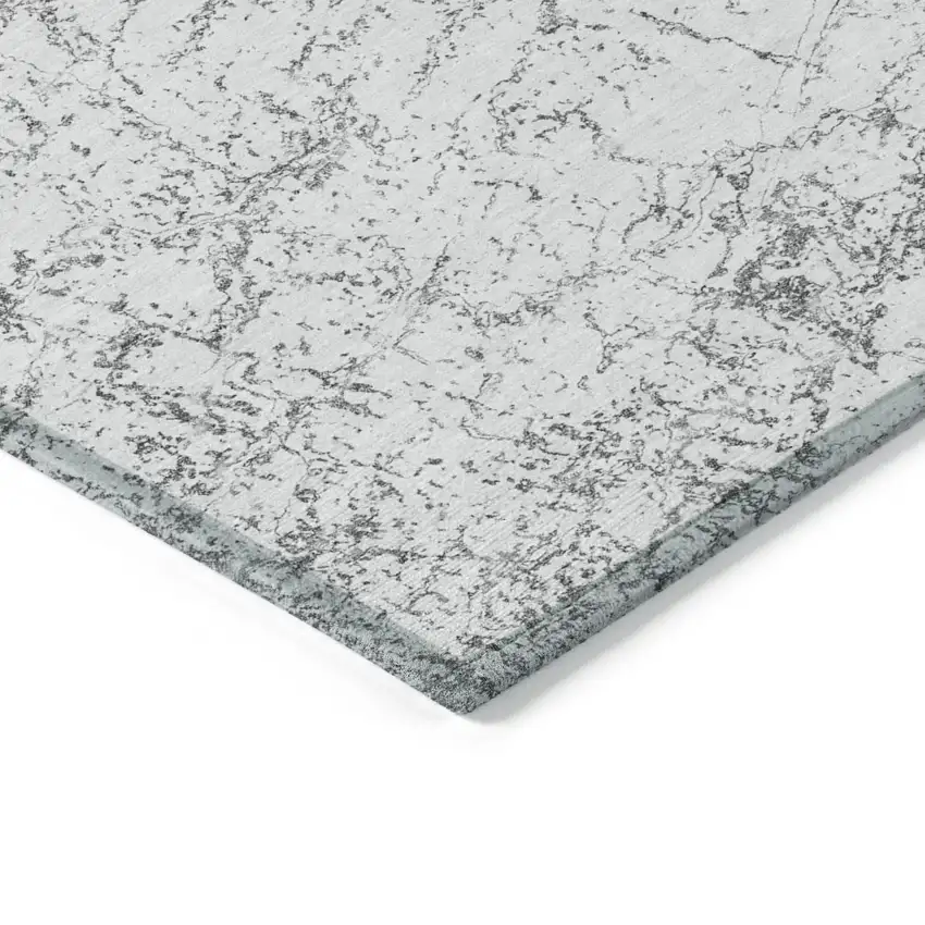 Gray And Ivory Abstract Washable Indoor Outdoor Area Rug Photo 4
