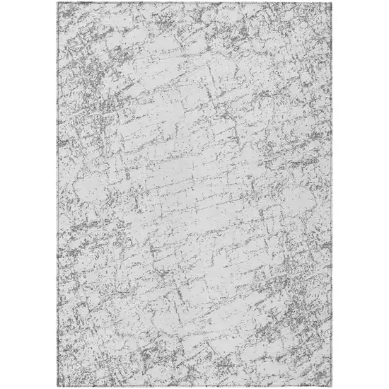 Gray And Ivory Abstract Washable Indoor Outdoor Area Rug Photo 2
