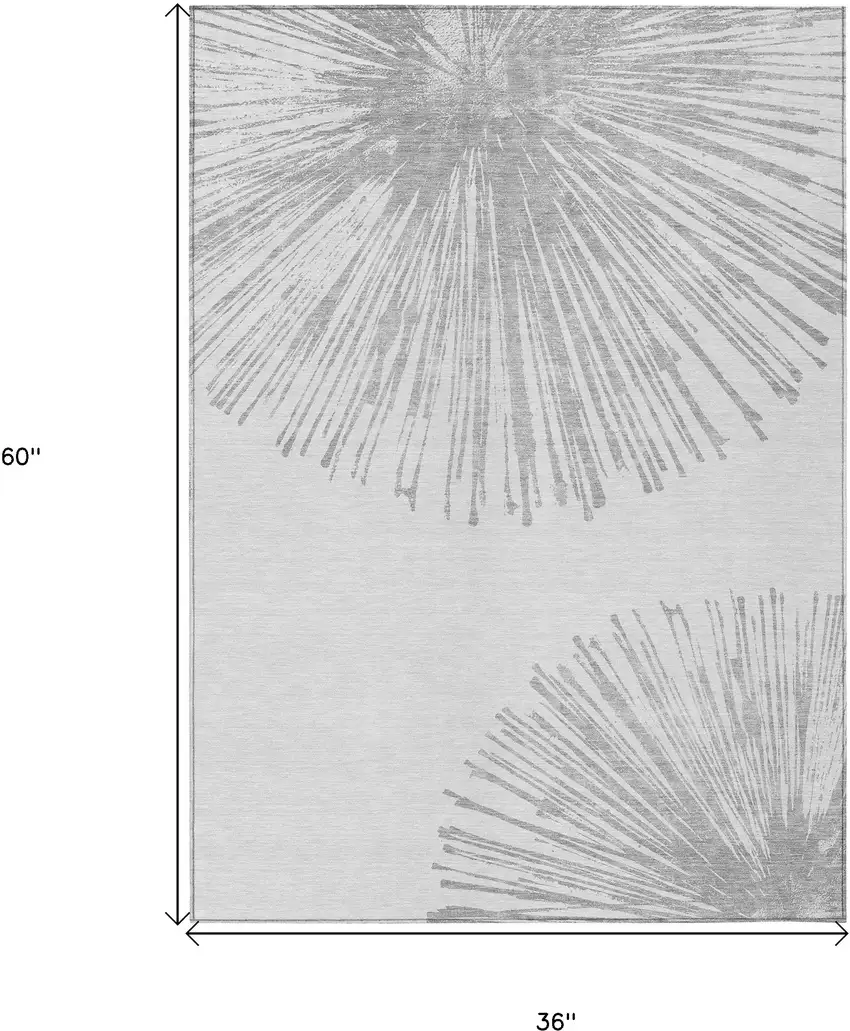 Gray And Ivory Abstract Washable Indoor Outdoor Area Rug Photo 3