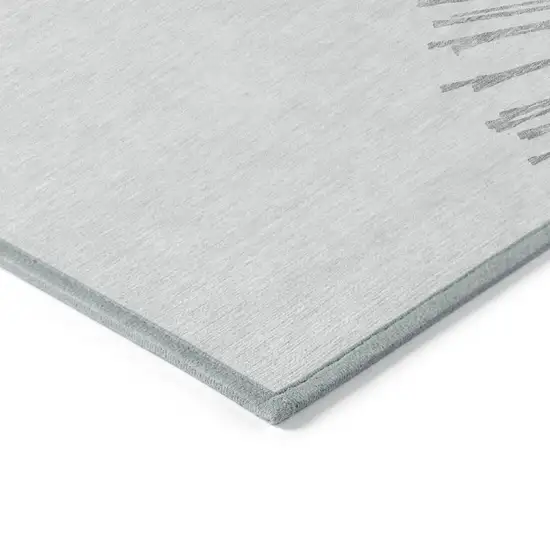 Gray And Ivory Abstract Washable Indoor Outdoor Area Rug Photo 4