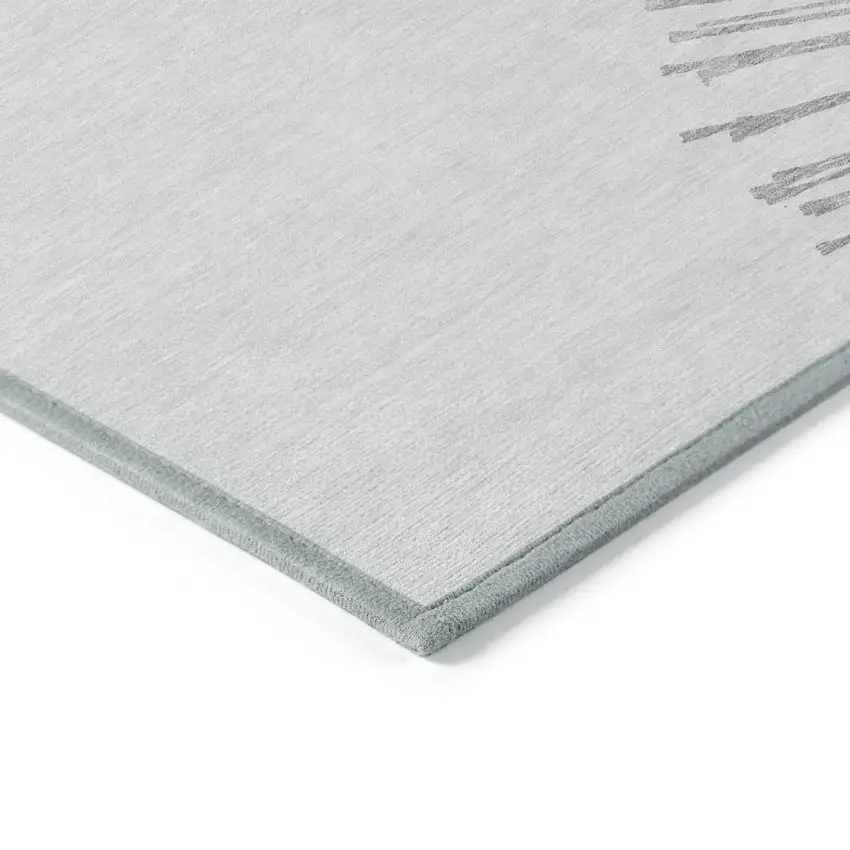 Gray And Ivory Abstract Washable Indoor Outdoor Area Rug Photo 4