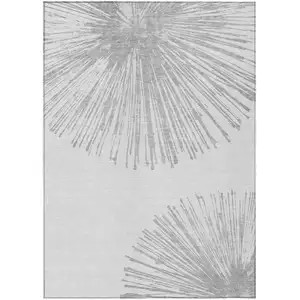 Photo of Gray And Ivory Abstract Washable Indoor Outdoor Area Rug