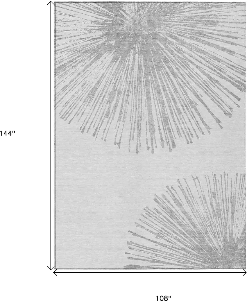 Gray And Ivory Abstract Washable Indoor Outdoor Area Rug Photo 9
