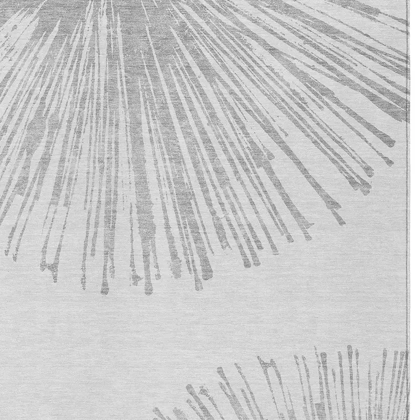 Gray And Ivory Abstract Washable Indoor Outdoor Area Rug Photo 4