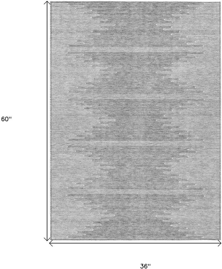 Gray And Ivory Abstract Washable Indoor Outdoor Area Rug Photo 8