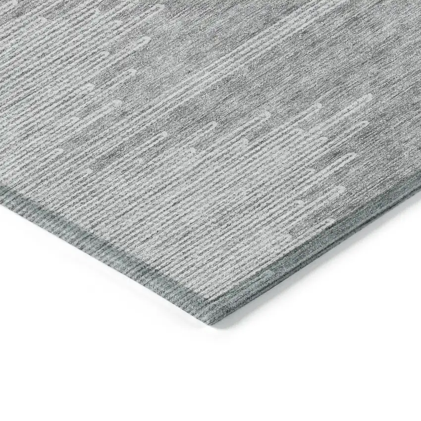 Gray And Ivory Abstract Washable Indoor Outdoor Area Rug Photo 5