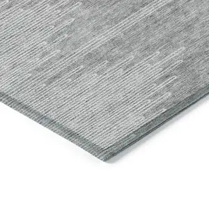 Photo of Gray And Ivory Abstract Washable Indoor Outdoor Area Rug