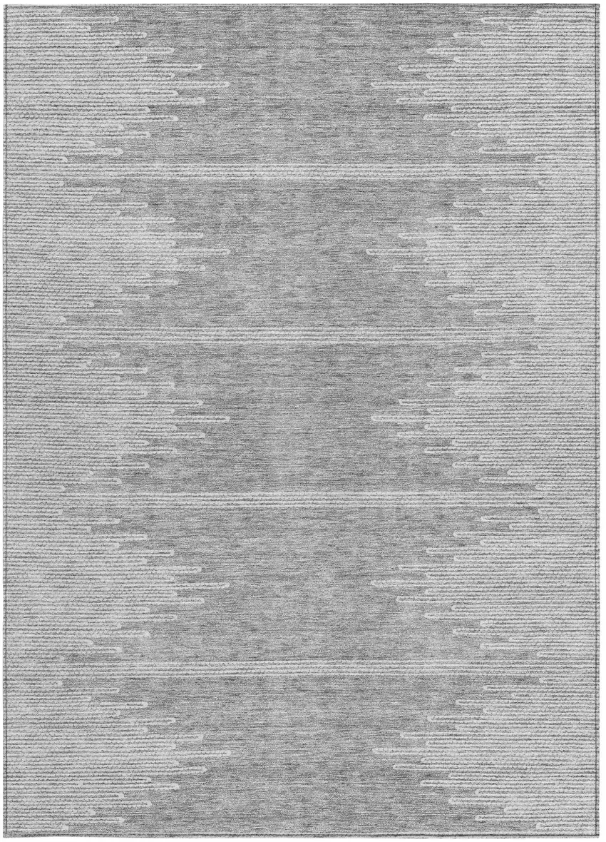 Gray And Ivory Abstract Washable Indoor Outdoor Area Rug Photo 4