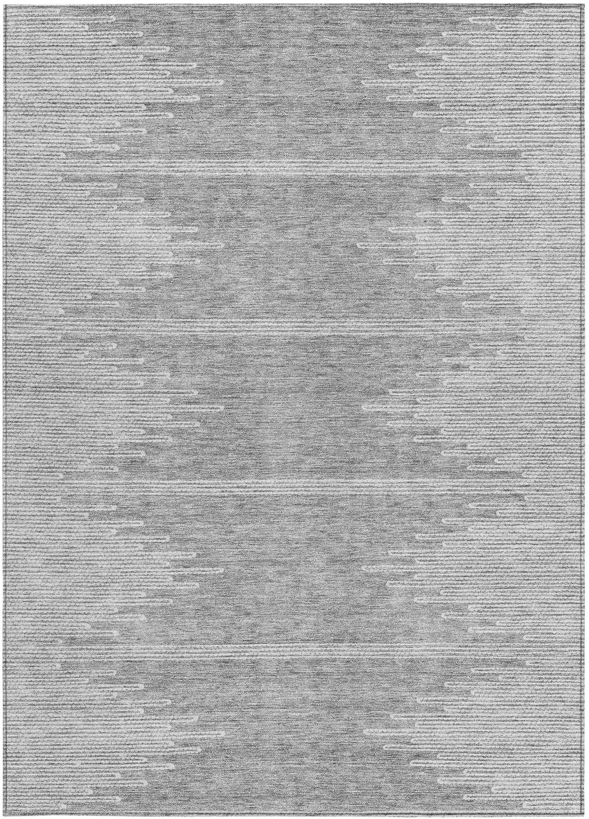 Gray And Ivory Abstract Washable Indoor Outdoor Area Rug Photo 4