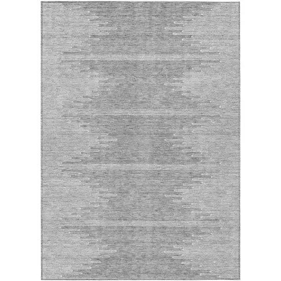Gray And Ivory Abstract Washable Indoor Outdoor Area Rug Photo 2