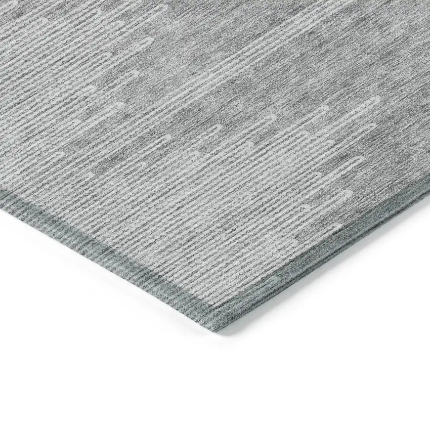 Gray And Ivory Abstract Washable Indoor Outdoor Area Rug Photo 5