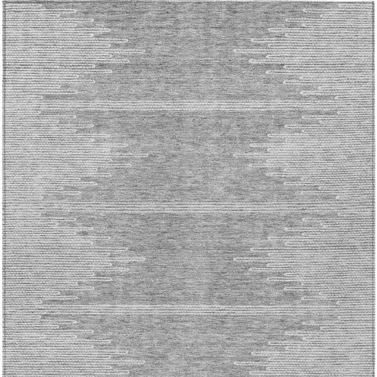 Gray And Ivory Abstract Washable Indoor Outdoor Area Rug Photo 7