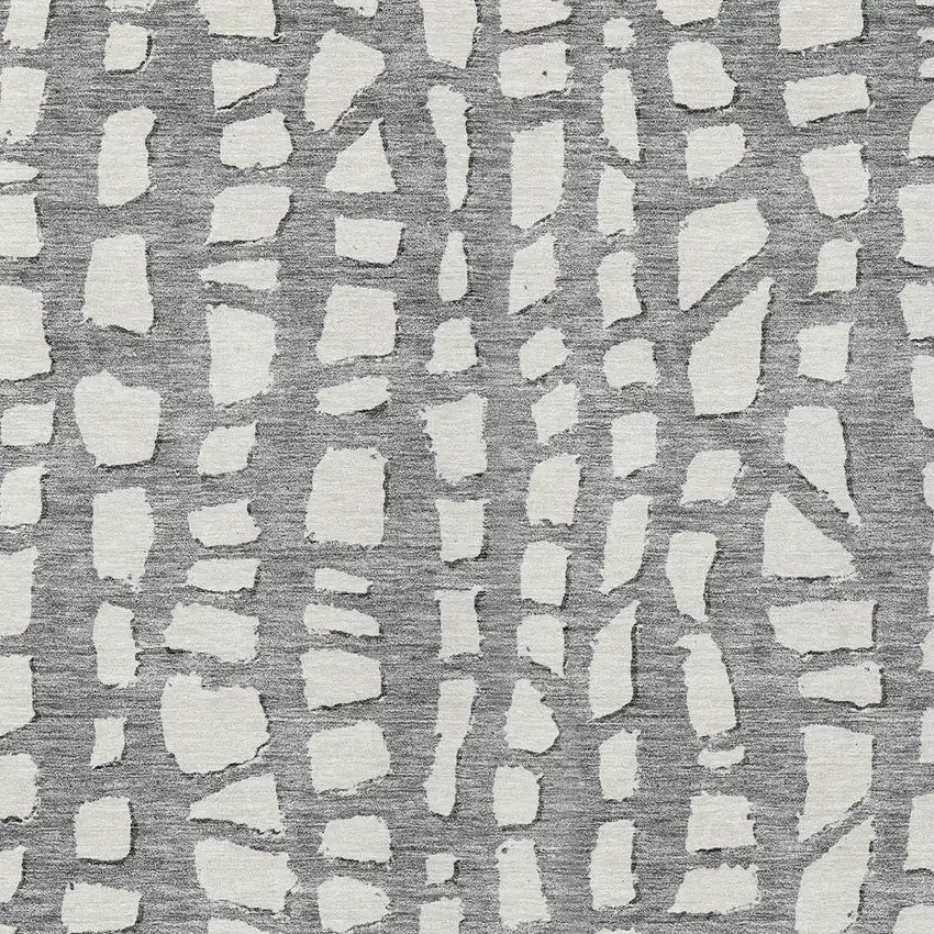 Gray And Ivory Abstract Washable Indoor Outdoor Area Rug Photo 4