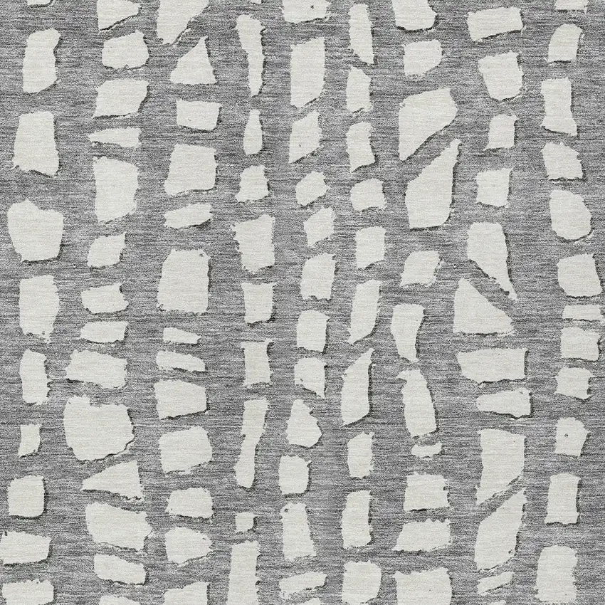 Gray And Ivory Abstract Washable Indoor Outdoor Area Rug Photo 4