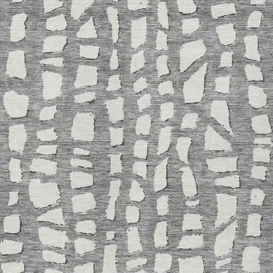 Gray And Ivory Abstract Washable Indoor Outdoor Area Rug Photo 4