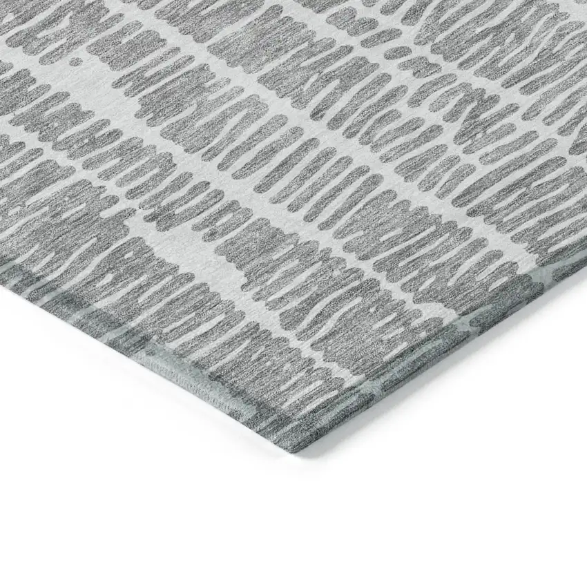 Gray And Ivory Abstract Washable Indoor Outdoor Area Rug Photo 5