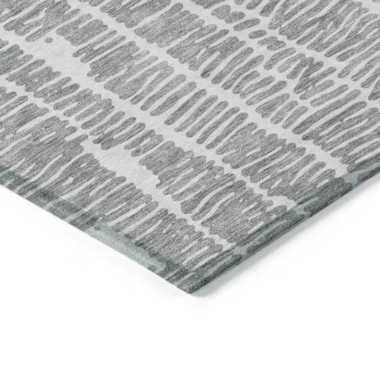 Gray And Ivory Abstract Washable Indoor Outdoor Area Rug Photo 5