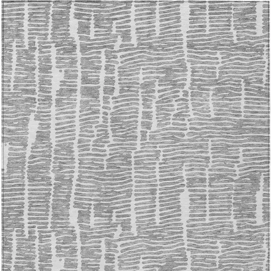 Gray And Ivory Abstract Washable Indoor Outdoor Area Rug Photo 6