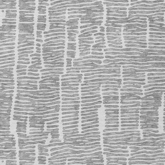 Gray And Ivory Abstract Washable Indoor Outdoor Area Rug Photo 6