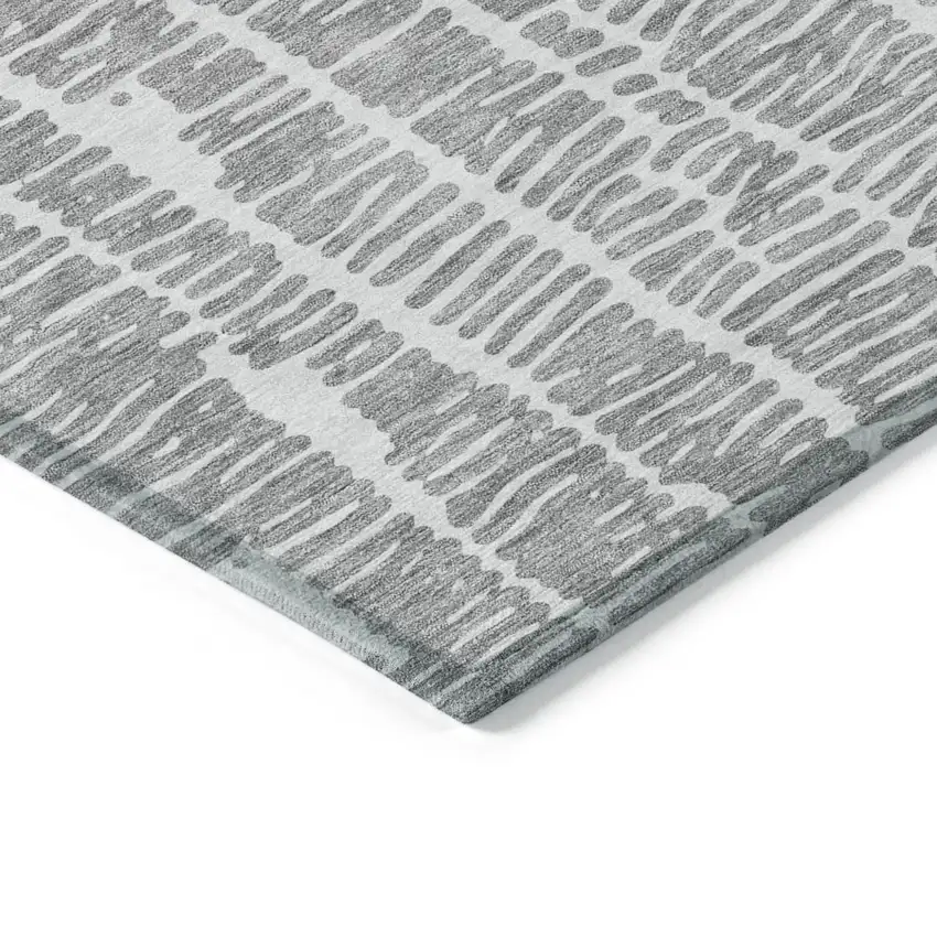 Gray And Ivory Abstract Washable Indoor Outdoor Area Rug Photo 5