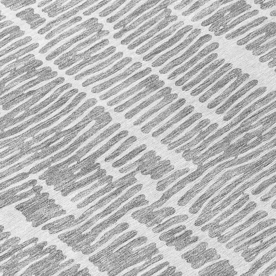 Gray And Ivory Abstract Washable Indoor Outdoor Area Rug Photo 8