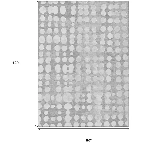 Gray And Ivory Abstract Washable Indoor Outdoor Area Rug Photo 3