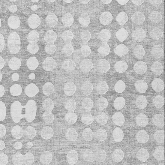 Gray And Ivory Abstract Washable Indoor Outdoor Area Rug Photo 6