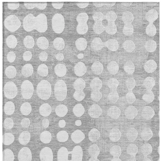 Gray And Ivory Abstract Washable Indoor Outdoor Area Rug Photo 6