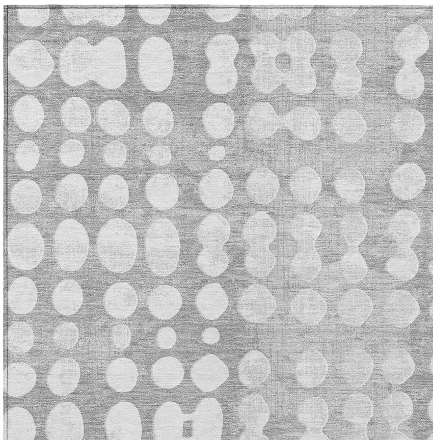 Gray And Ivory Abstract Washable Indoor Outdoor Area Rug Photo 6