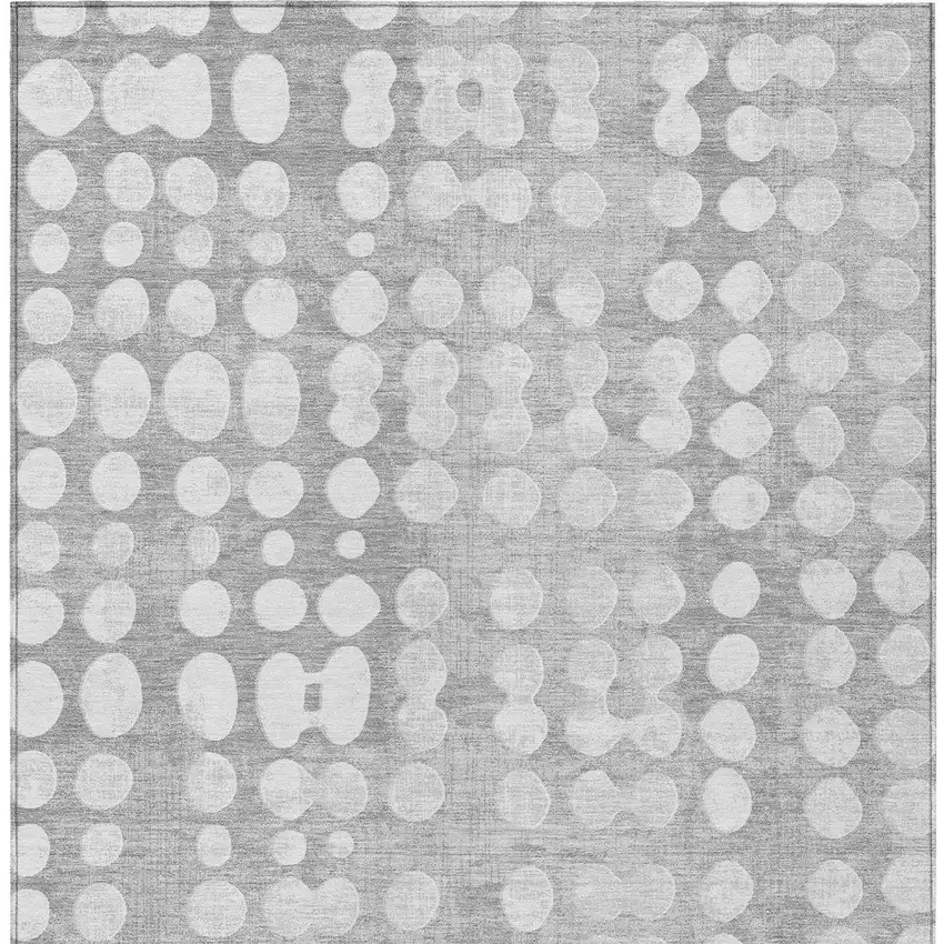 Gray And Ivory Abstract Washable Indoor Outdoor Area Rug Photo 7