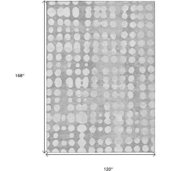 Gray And Ivory Abstract Washable Indoor Outdoor Area Rug Photo 3