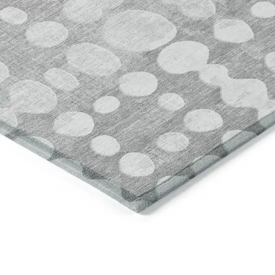 Gray And Ivory Abstract Washable Indoor Outdoor Area Rug Photo 5