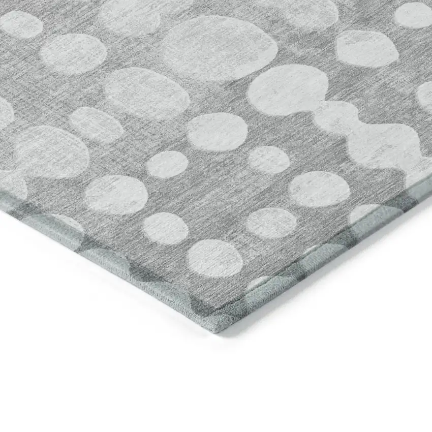 Gray And Ivory Abstract Washable Indoor Outdoor Area Rug Photo 5