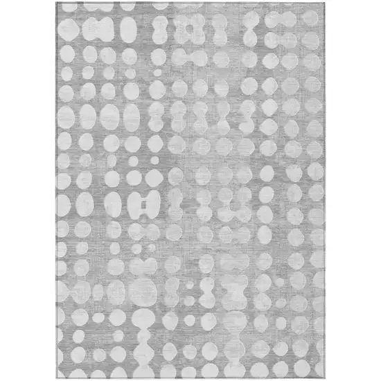 Gray And Ivory Abstract Washable Indoor Outdoor Area Rug Photo 2