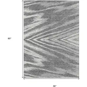 Photo of Gray And Ivory Abstract Washable Indoor Outdoor Area Rug