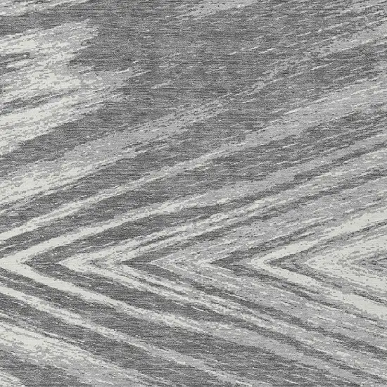 Gray And Ivory Abstract Washable Indoor Outdoor Area Rug Photo 6