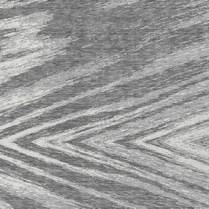 Gray And Ivory Abstract Washable Indoor Outdoor Area Rug Photo 6