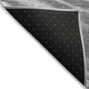 Photo of Gray And Ivory Abstract Washable Indoor Outdoor Area Rug