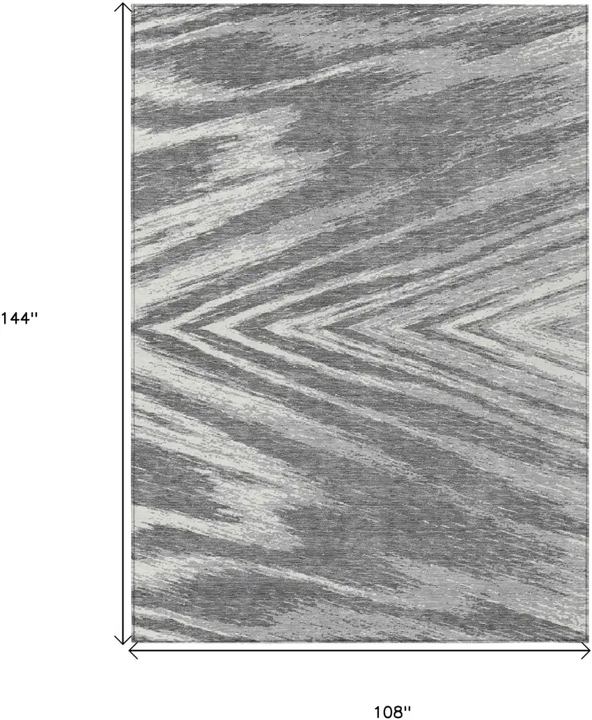 Gray And Ivory Abstract Washable Indoor Outdoor Area Rug Photo 3