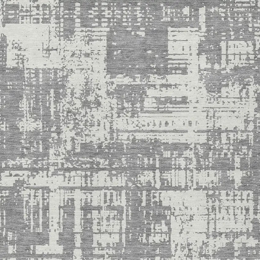 Gray And Ivory Abstract Washable Indoor Outdoor Area Rug Photo 6