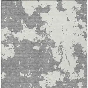 Photo of Gray And Ivory Abstract Washable Indoor Outdoor Area Rug